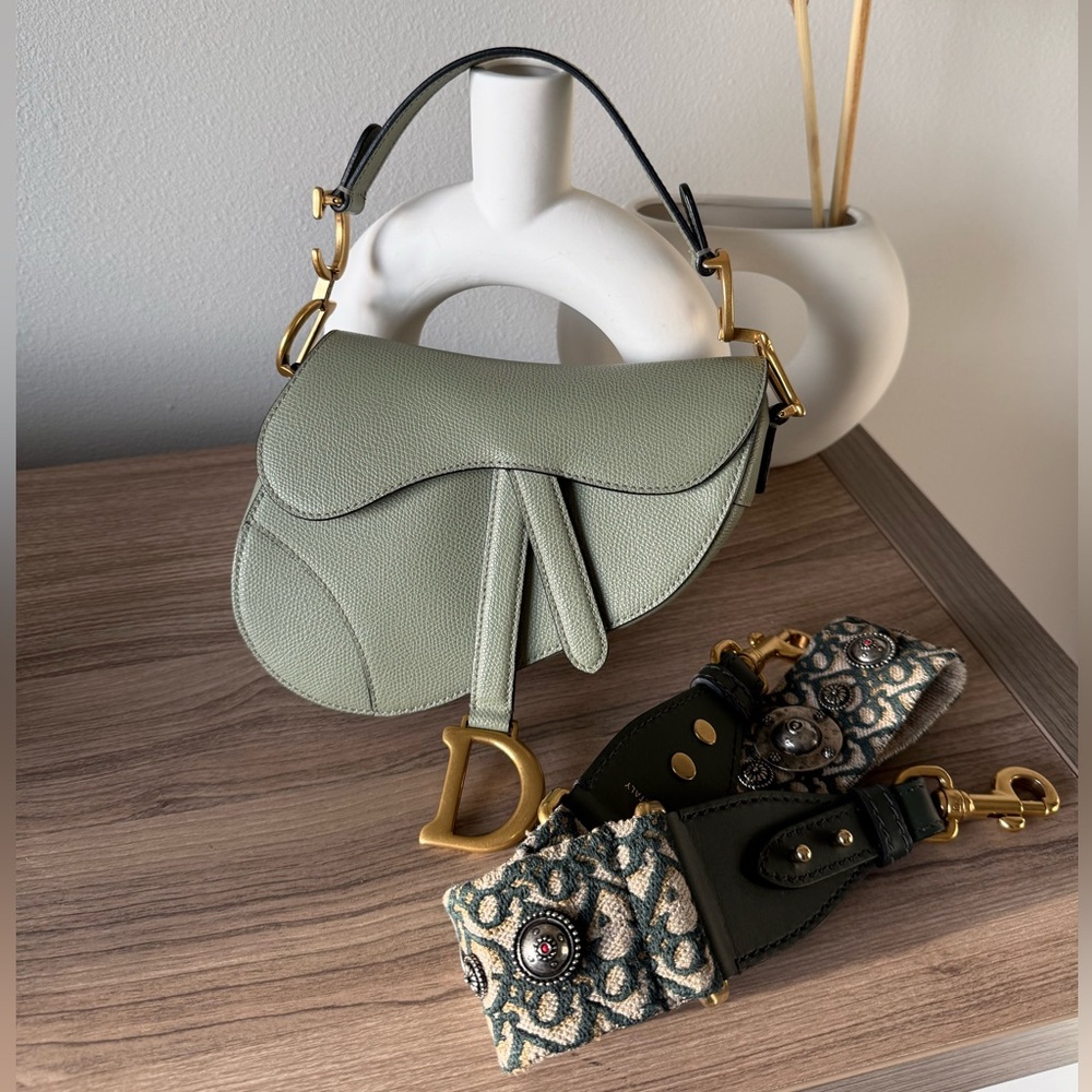 Dior Mini Saddle Bag with Embellished Strap